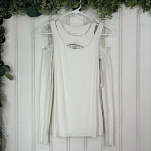 BAILEY 44 White Cut out Long‎ Sleeve Top Blouse Modern Chic Night OutWomen XS
